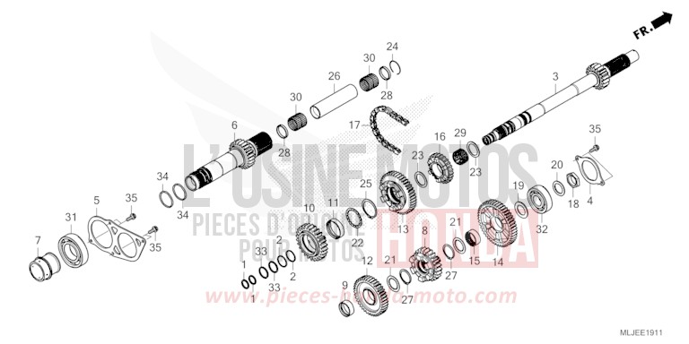 TRANSMISSION (MAINSHAFT) (DCT) for Gold Wing MAT ARMRED GREEN METALLIC (G208) from 2024